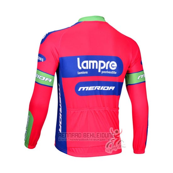 2012 Fahrradbekleidung Lampre Merida Rosa und Azurblau Trikot Langarm und Tragerhose - zum Schließen ins Bild klicken